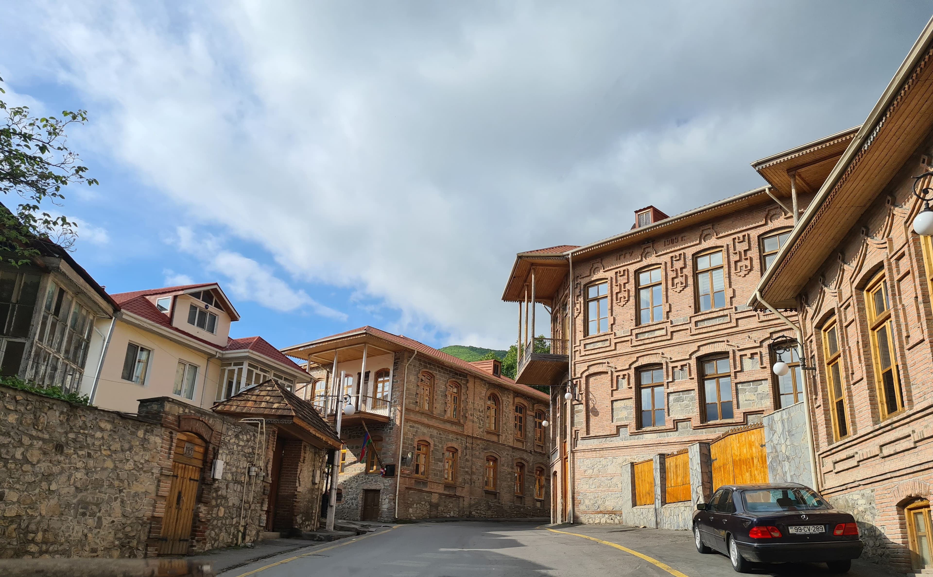 Shaki city in the Caucasus foothills